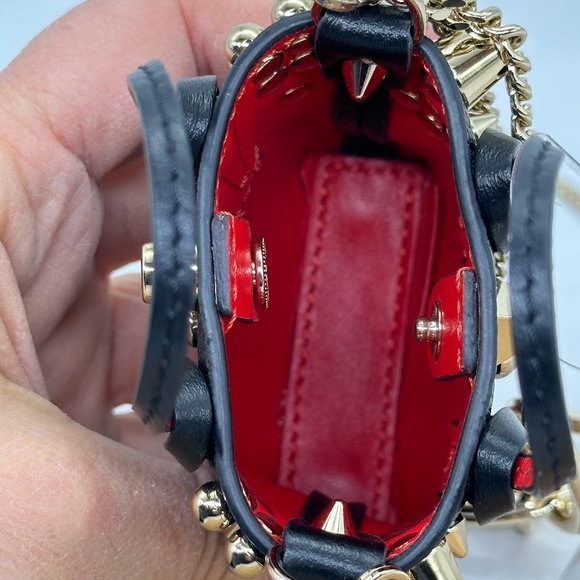 Christian Louboutin CABATA Leather Crossbody Chain AirPods Case Key Ring Bag - Picture 12 of 15